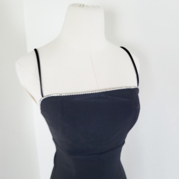 Y2K Rhinestone Flared Jumpsuit Spaghetti Straps Square neckline bell bottoms - Picture 12 of 16